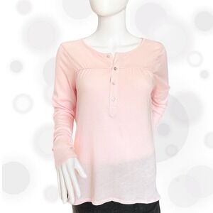 Chaser Light Diamond Pink Long Sleeve Henley Lightweight Shirt Size Small NWT!